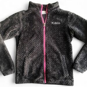 Columbia Fleece Jacket with Hot Pink Zipper